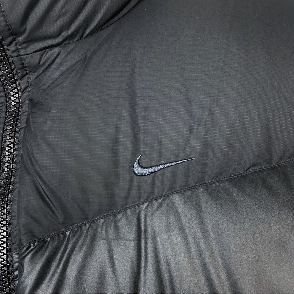 Nike RARE Vintage Y2k Swoosh Down 550 Puffer Zip Up Winter Bomber Jacket Black - Picture 12 of 15